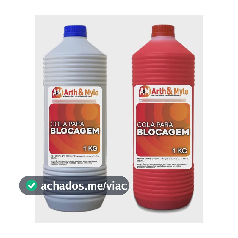 Cola Para Blocagem Vermelha E Branca 2kg - Blocos De Papel Branco E Vermelha