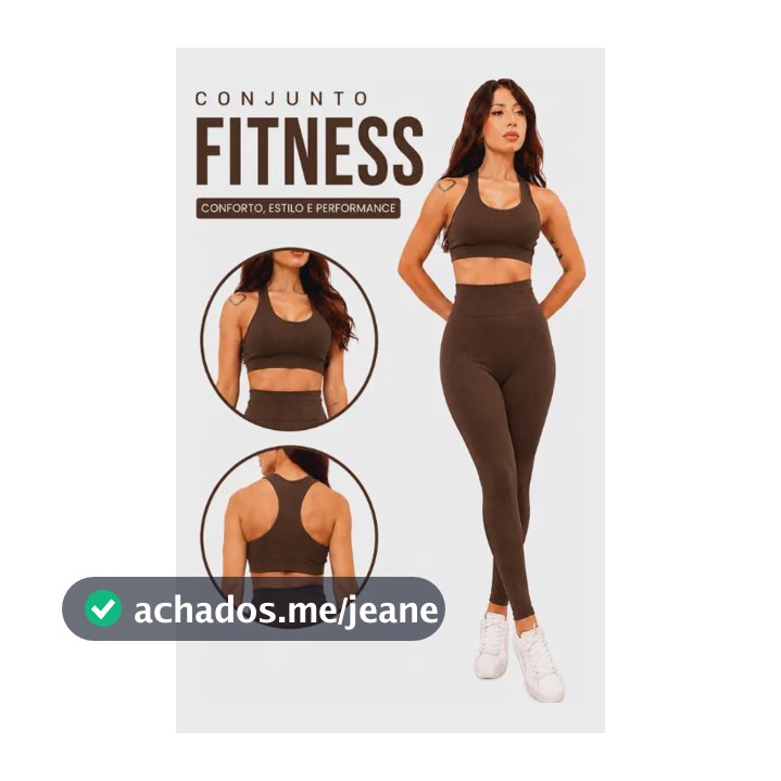 Conjunto Academia Poliamida Fitness Top Calça Canelado Marrom-escuro Canelado G/gg (40-44)