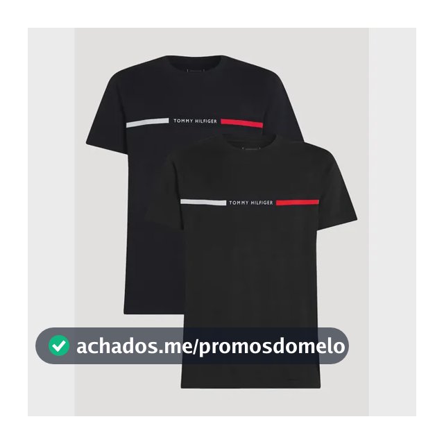 Kit Camisetas Tommy Hilfiger Insert Azul Marinho/preta 2un