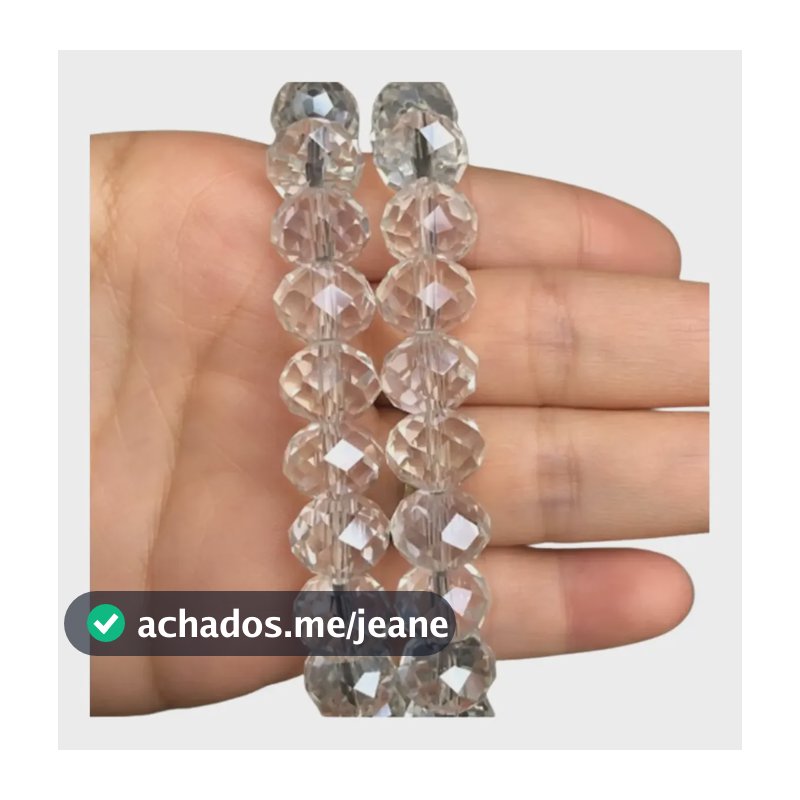 Fio De Cristal Transparente Boreal 8mm - Flat 65 A 68 Contas