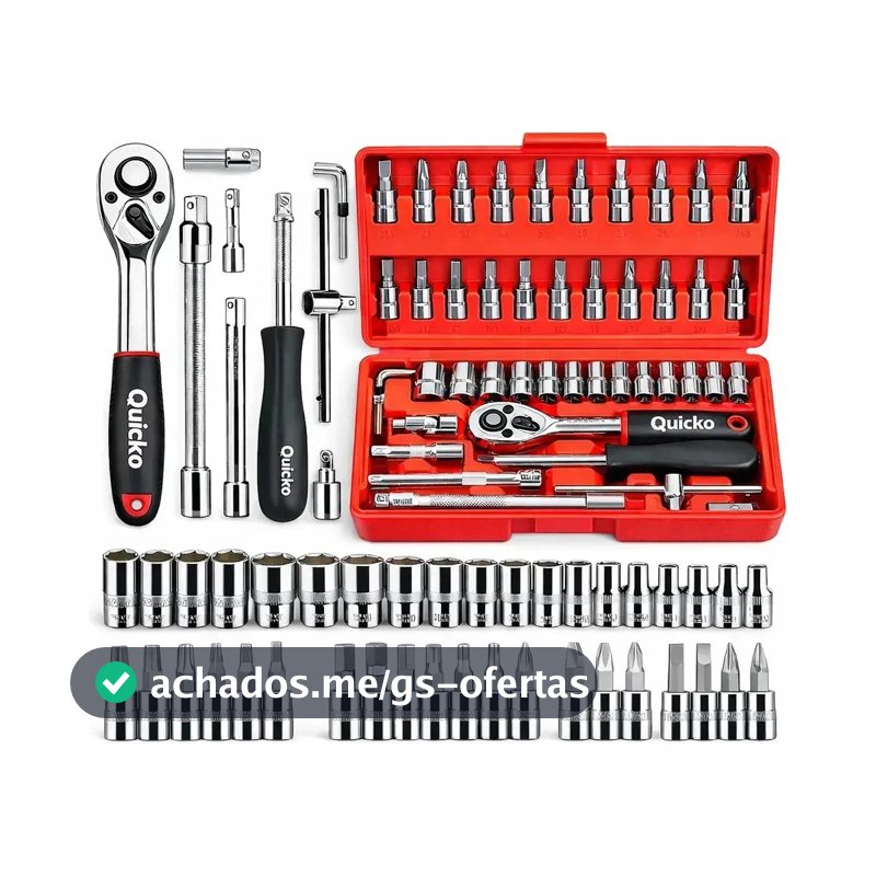 Kit Ferramentas 46 Peças Com Soquetes e Chaves Para Carro e Casa