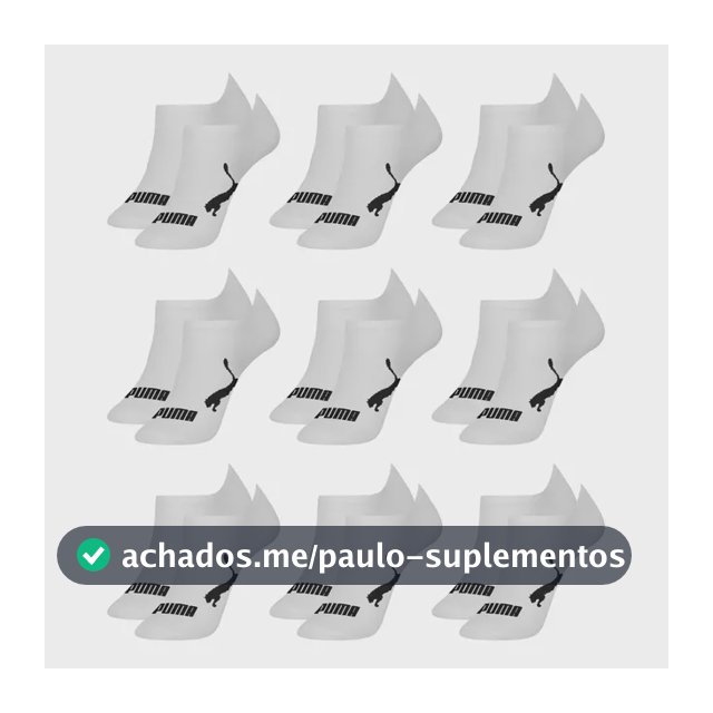 Kit 9 Pares Meias Puma Soquete Cano Curto Sapatilha Original