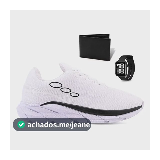 Kit Tenis Esportivo Adulto Caminhada Treino Carteira Relogio