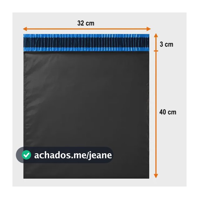 Envelope Segurança Cinza 32x40 Saco Plástico 100 Embalagem Preto