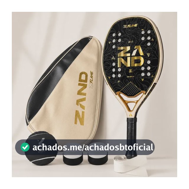 Raquete Beach Tennis Zand Z Flame 2027 + Brindes Preto