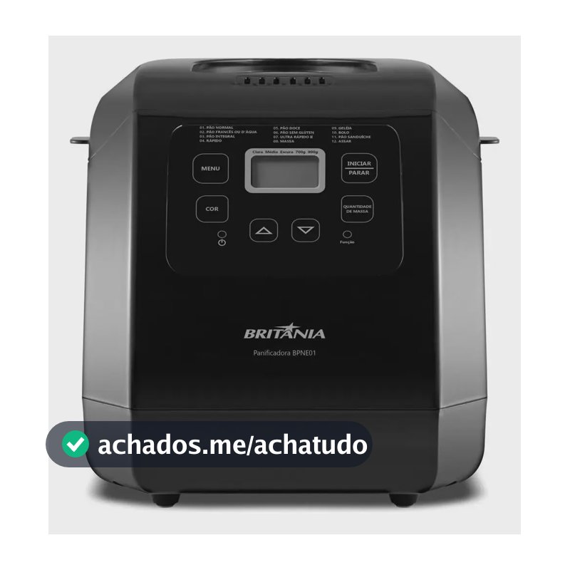 Panificadora Britânia Digital 12 Programas 3l Bpne01 Preto 127v