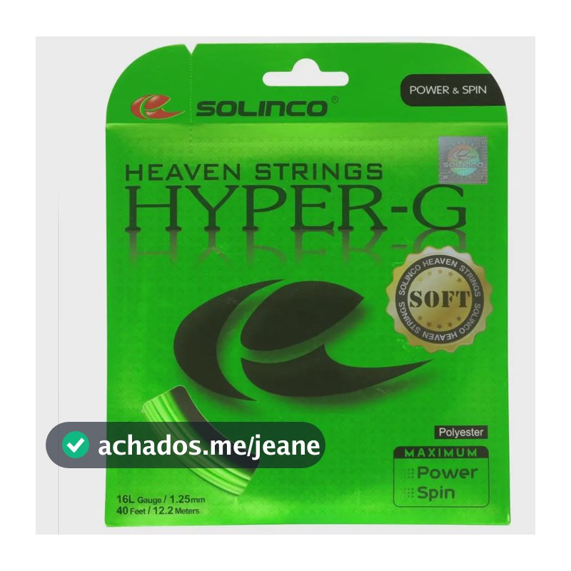 Corda Solinco Hyper G Soft 16l 1.25mm Verde - Set Individual 1.25 Mm Verde