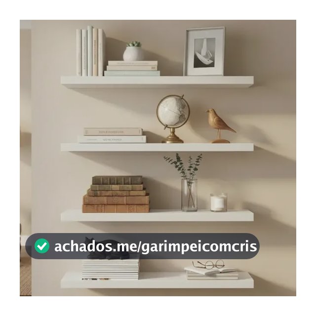 04 Prateleiras 50x15cm Mdf Livros Foto Organizador Decoração Branco