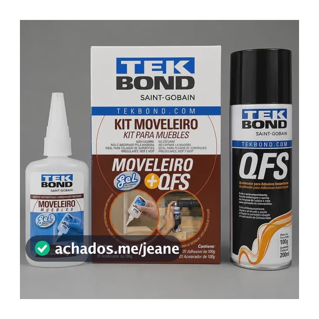 Kit Moveleiro Cola 100gr + Acelerador De Secagem Qfs Tekbond Branco
