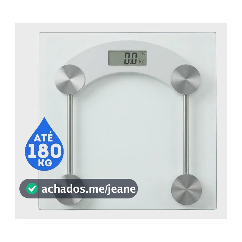 Balança Digital Vidro Quadrada Suporta 180k Corporal Preciso