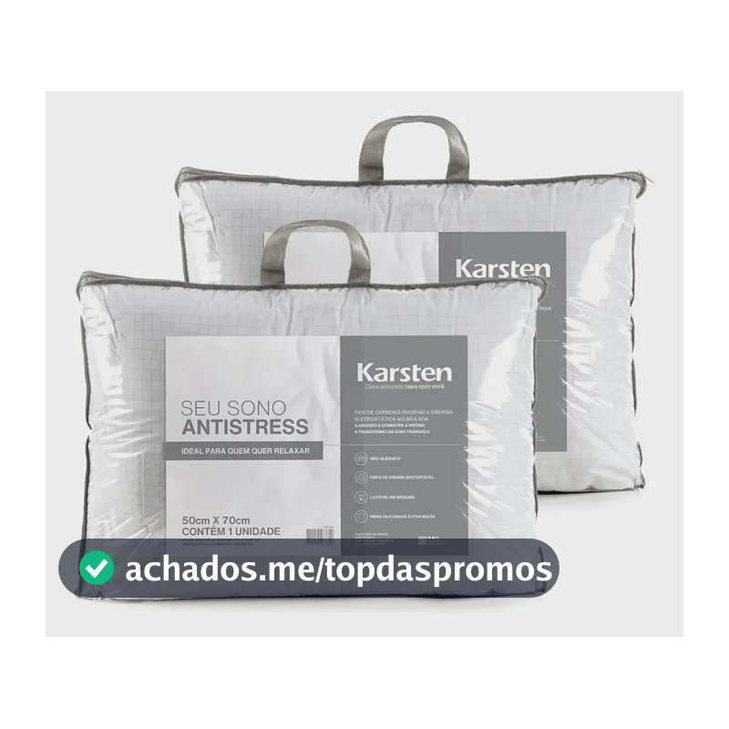 Kit 2 Travesseiros Antialérgico 50x70cm Hotelaria Karsten