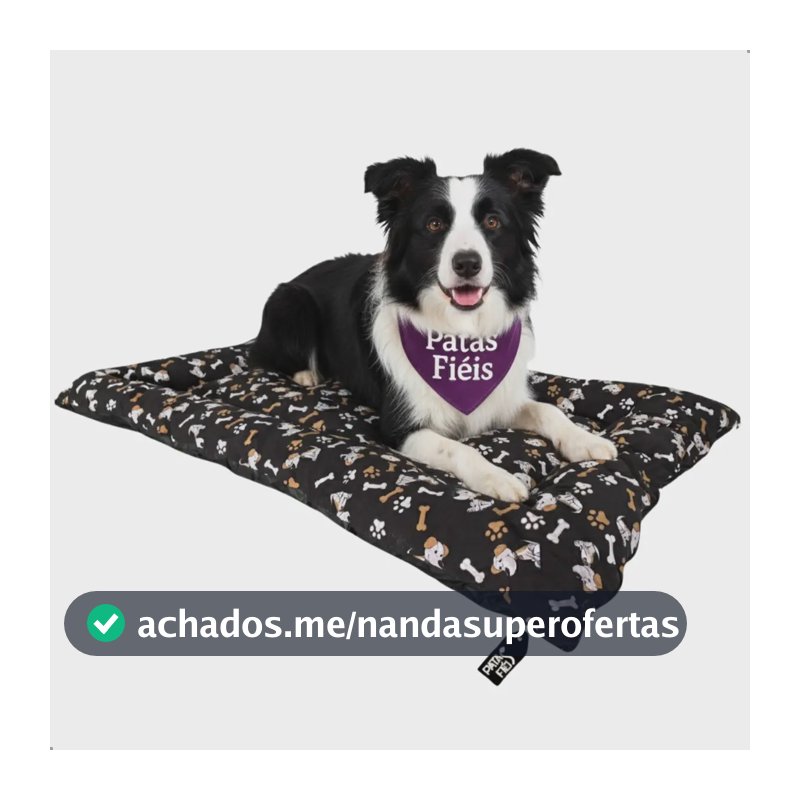 Caminha Colchonete Cachorro Grande Cama Colchão Pet 100x70 Lavável Resistente Impermeável - Patas Fiéis