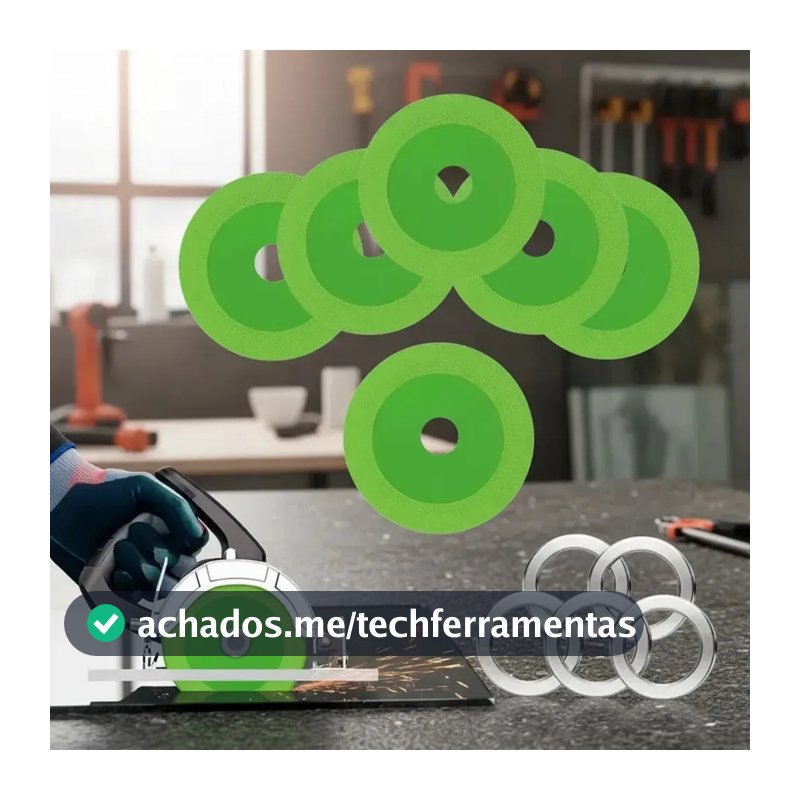 Kit 5 Discos De Corte Diamantados 100mm para Vidro, Pedra e Porcelanato