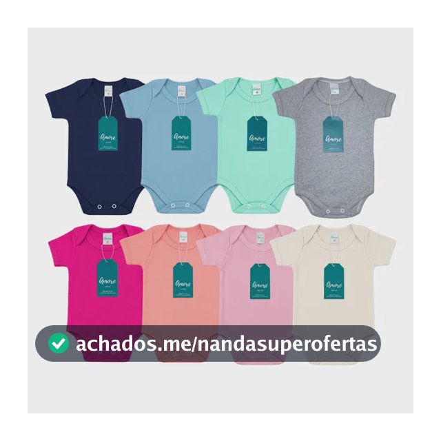 Kit 4 Body Bebê Manga Curta Amore Liso Sortido 100% Algodão Menina P Liso