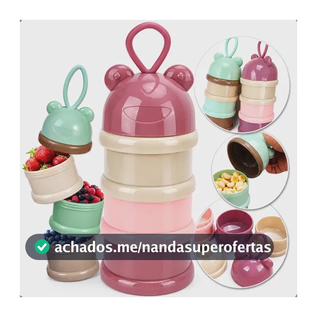 Kit Potes Empalhável Lancheira Infantil Porta Leite Pó Fruta