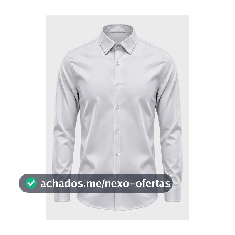 Camisa Social Masculina Slim Fit Premium Passa Facil Branco Liso G