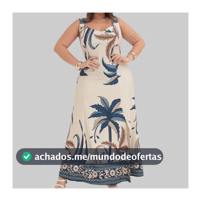 Vestido Longo Alça Plus Size Florido Estampado Soltinho