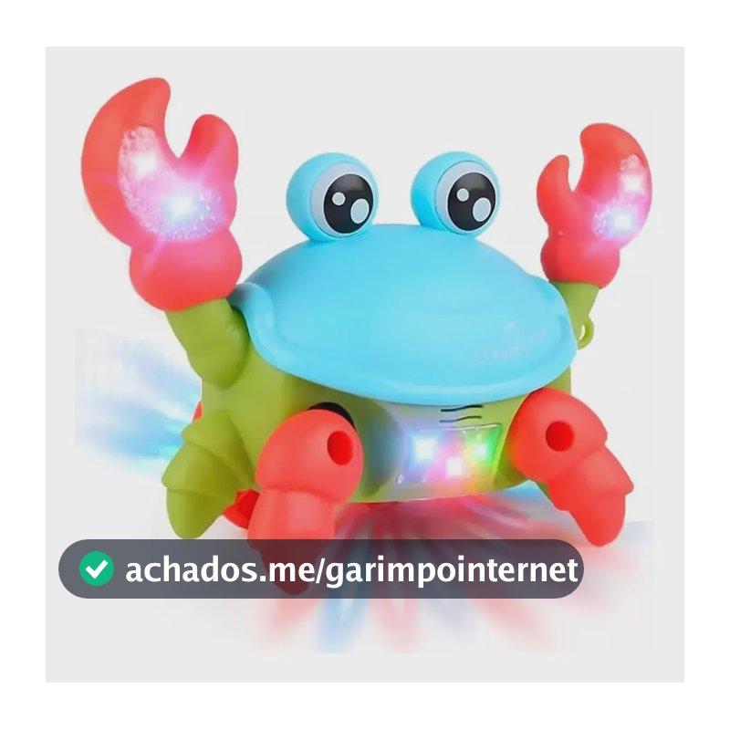 Carangueijo Brinquedo Fujão Sensor Dança Luz Som Infantil