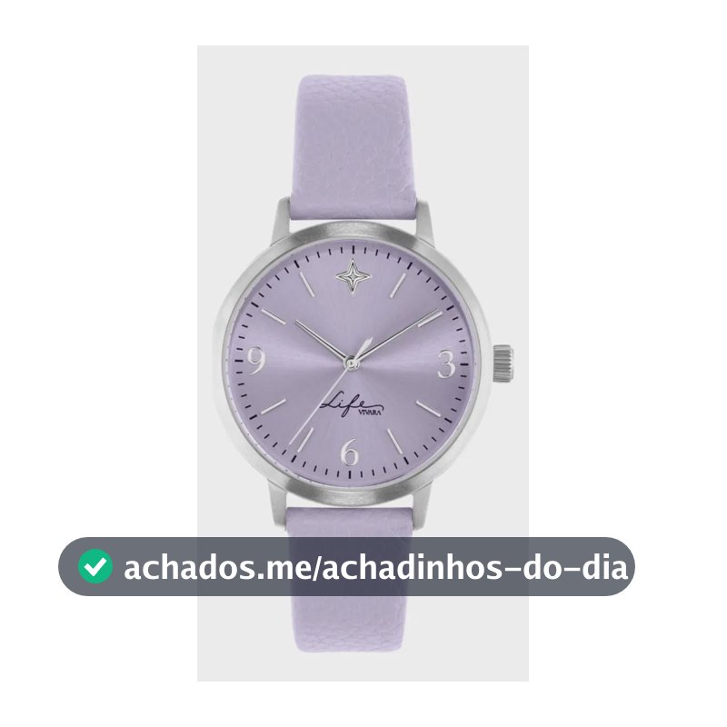 Relógio Life Realizações Feminino Couro Lilas Lilás