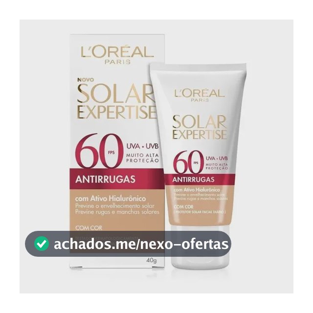 Protetor Solar Facial L'Oréal Paris Solar Expertise Antirrugas Fps 60 Com Cor Tom Claro 40g