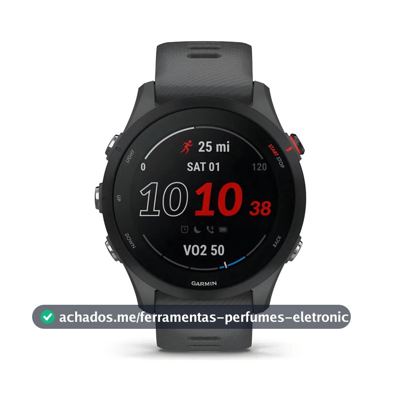 Smartwatch Garmin Forerunner 255 GPS com Monitor Cardíaco e Caixa de 46 mm Cinza Ardósia