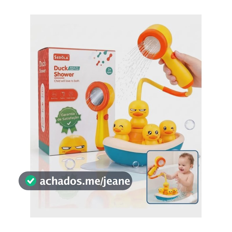 Brinquedo De Banho Patinhos Bebê Interativo C/ Chuveirinho Amarelo