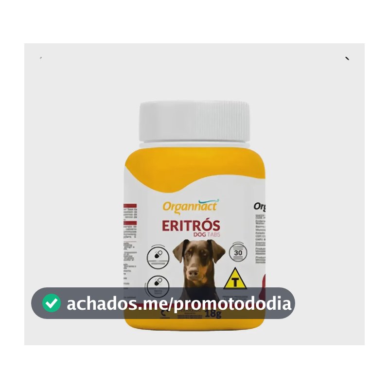 Eritrós Dog Tabs 18g Organnact Suplemento Vitaminas Cães Tamanhos