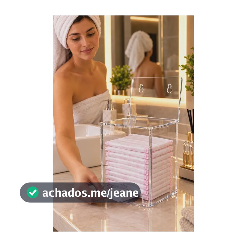 Suporte Porta Absorvente Acrílico Transparente Banheiro Transparente