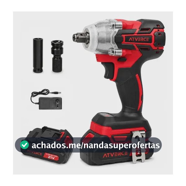 Chave de Impacto a Bateria Atverce 300 Nm 1/2" Brushless com Soquete
