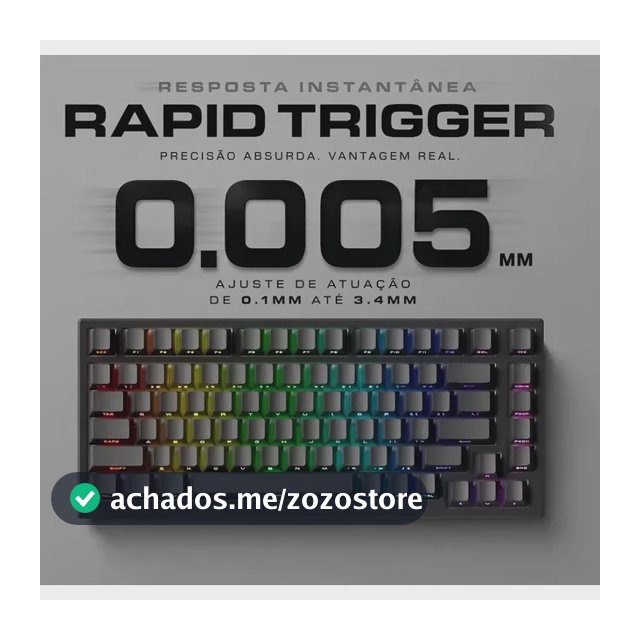 Akko Tac75 He Teclado Magnético Socd Rapid Trigger 75% Rgb Cor De Teclado Preto Idioma Inglês Internacional