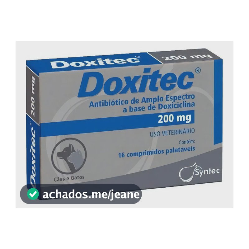 Doxitec 200mg Syntec Antibiótico Comprimido Para Cães e Gatos