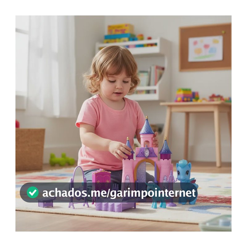 Brinquedo Castelo Encantado Poney Unicórnio E Acessórios Rosa E Roxo