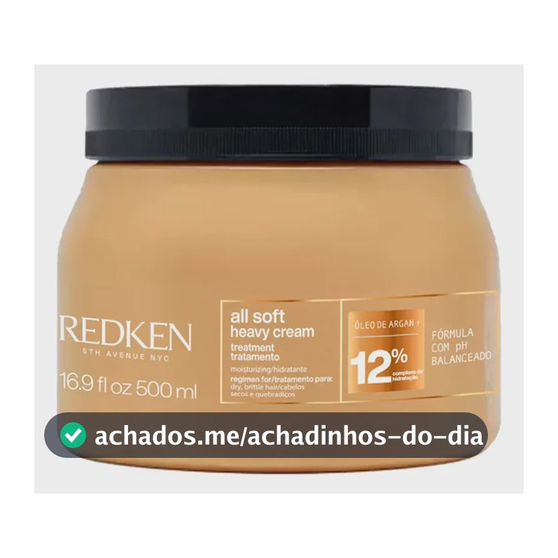 Máscara Tratamento Hidratante Intensivo Cabelo Seco All Soft 500 Ml Redken