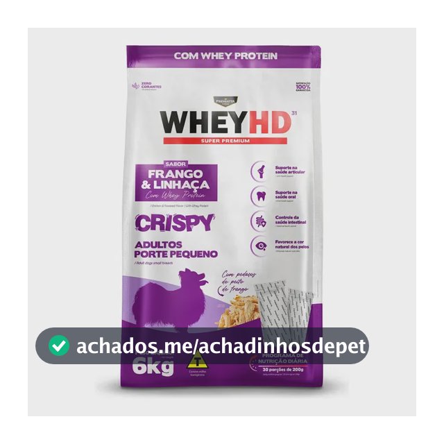 Ração WheyHD Crispy Cães Adultos Porte Pequeno 6kg