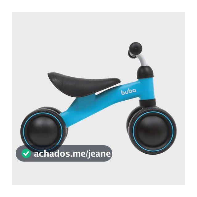 Bicicleta De Equilíbrio 4 Rodas Bebê Sem Pedal Infantil Buba Azul