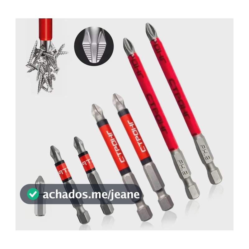 Ponta Bits Ph2 50mm + 70mm + 90mm Ponteira Magnética 6 Peças