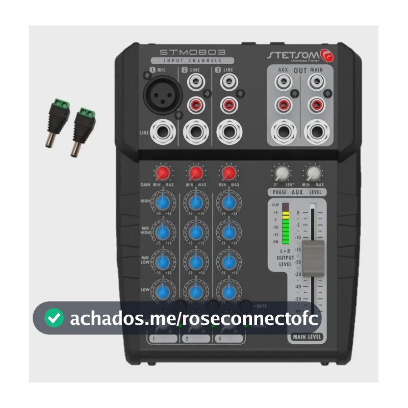 Stetsom Stm0803 Mesa Equalizadora Som 3 Canais Cor Preto