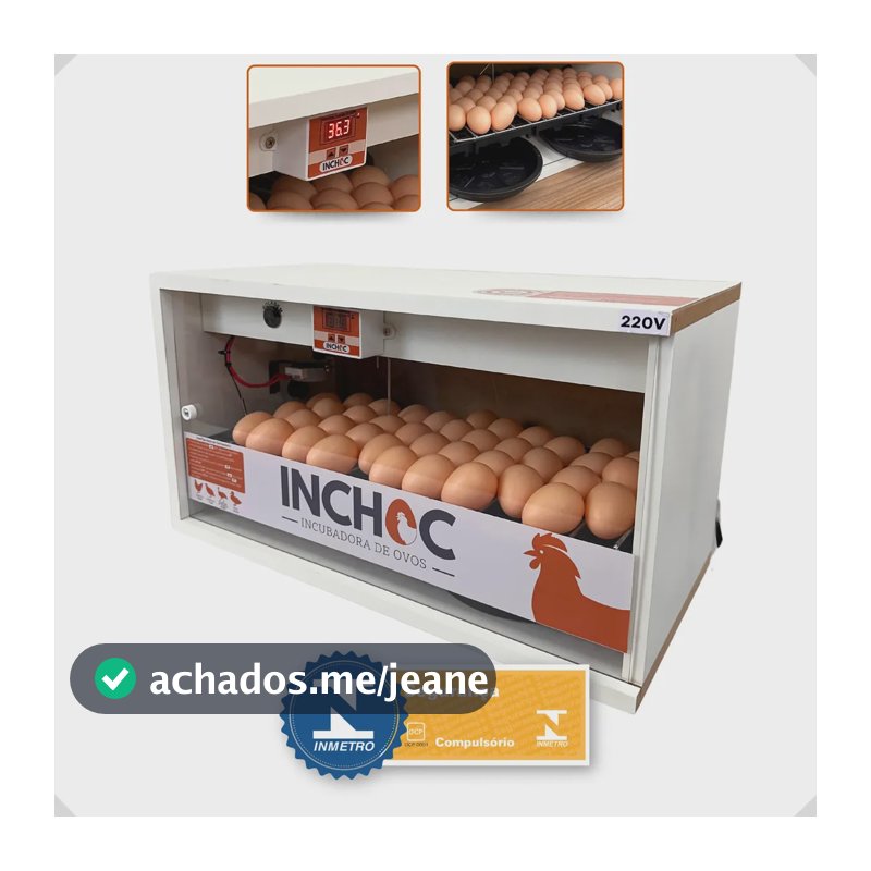 Incubadora Chocadeira 80 Ovos Galinha Rolagem Automatica