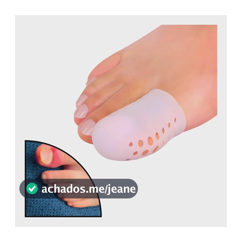 Protetor Silicone Dedo Dedão Pé - Kit Respirável Dedeira Branco
