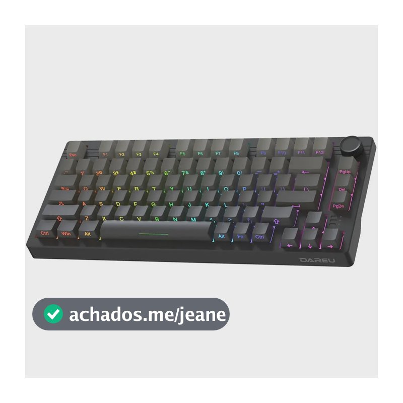 Teclado Mecanico Gamer Sem Fio Wireless Tri Mode Bluetooth 2.4g Hot Swap Switch Dream Rgb Dareu Ek F75 Pro Cloudy Aqua