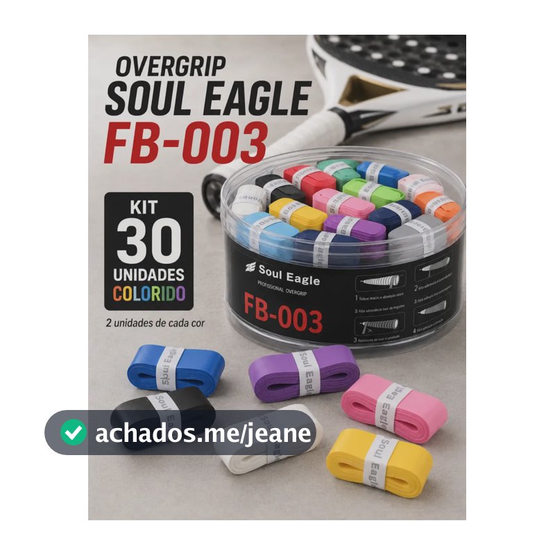 Kit 30 Overgrips Para Raquete Beach Tennis Tênis Padel Cores Sortidas