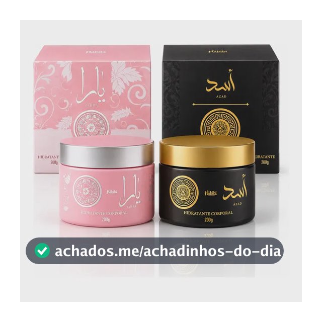 Kit 2 Hidratantes Corporais Árabes 200g Fixação Prolongada