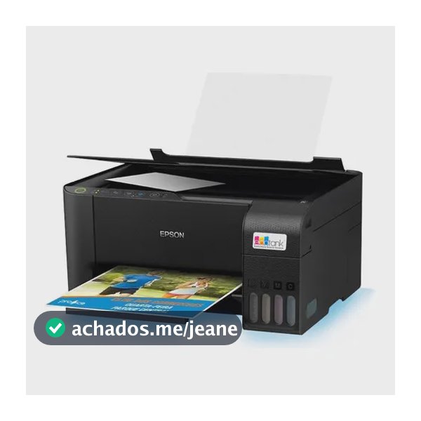 Impressora 3x1 Multifuncional Epson Ecotank L3250 Wifi Biv Cor Preto 100V/240V