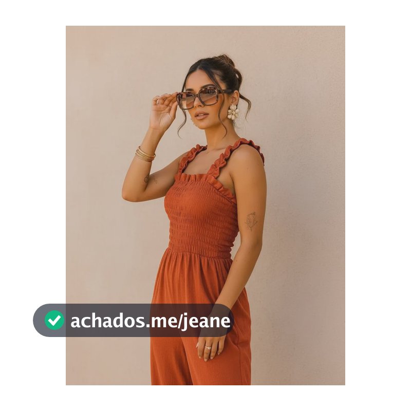 Macacão Feminino Longo Com Alça Lastex Elegante Duna Top Terracota Un
