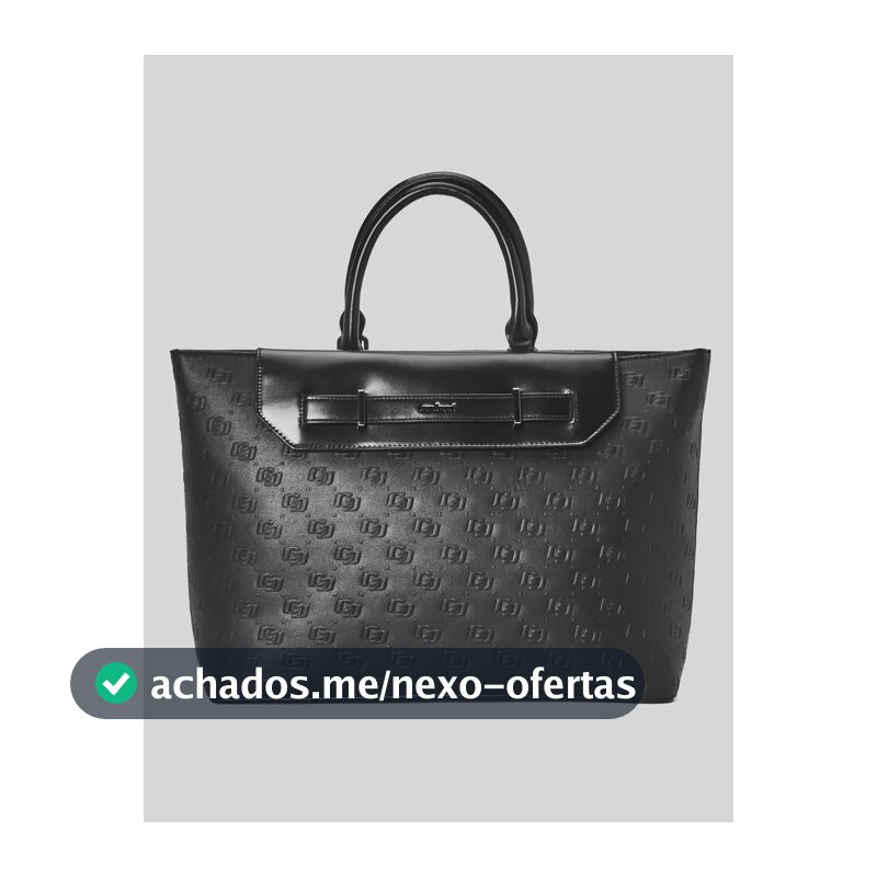 Bolsa Shopping Bag Colcci Feminina Poliuretano 090.01.12203 Preto Monograma Níquel