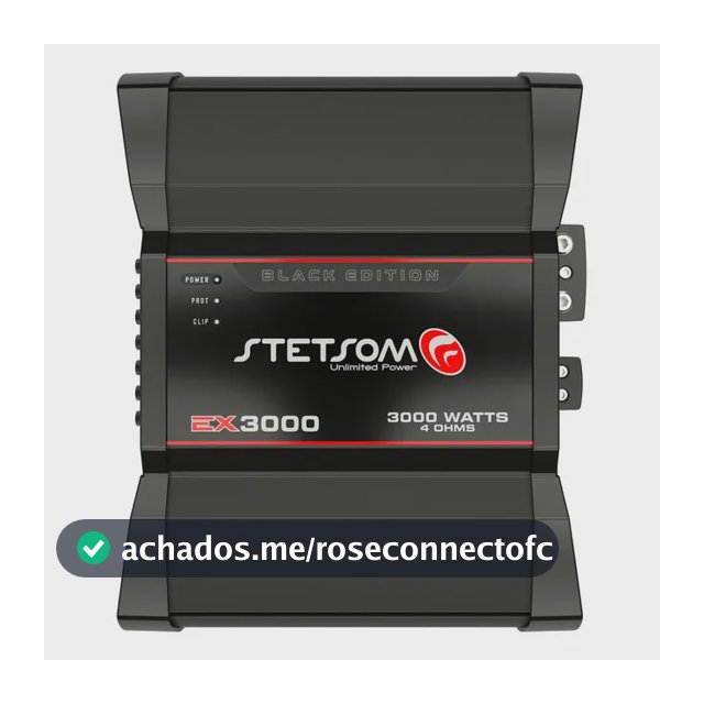 Módulo amplificador Stetsom EX3000 line 4 ohms barra edição preta alta potência som preto