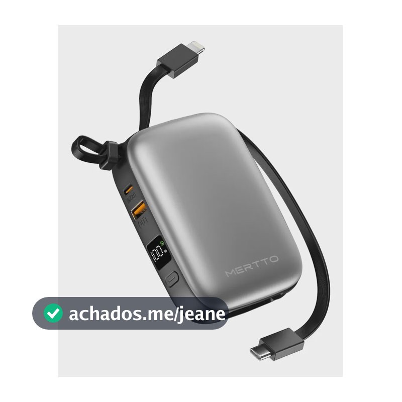 Carregador Power Bank Visor Em Led Para iPhone Android Preto