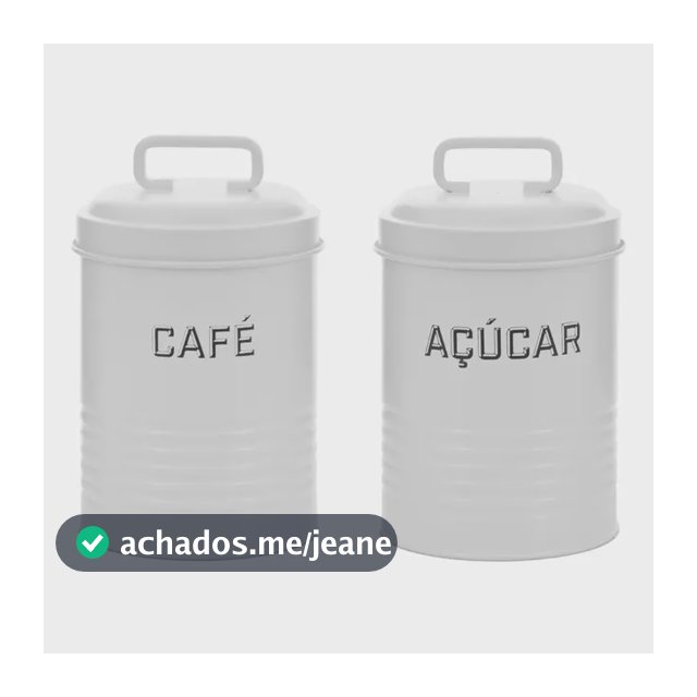 Conj 2 Latas Porta Café E Açúcar Branco Cantinho Do Café Branco