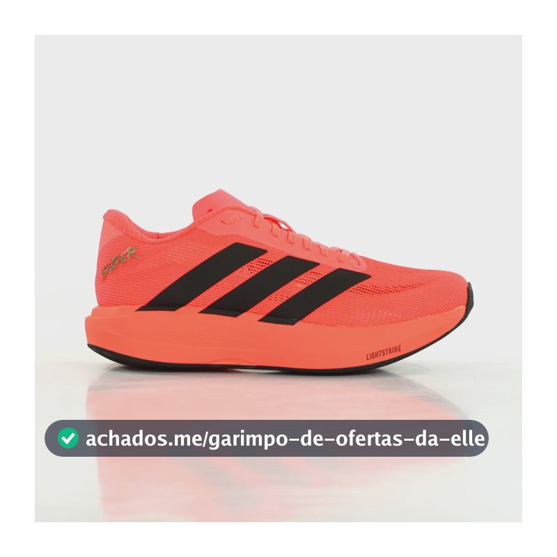 Tênis adidas Super Corrida Treino Leve Sintético Eva Preto Preto 43 Br