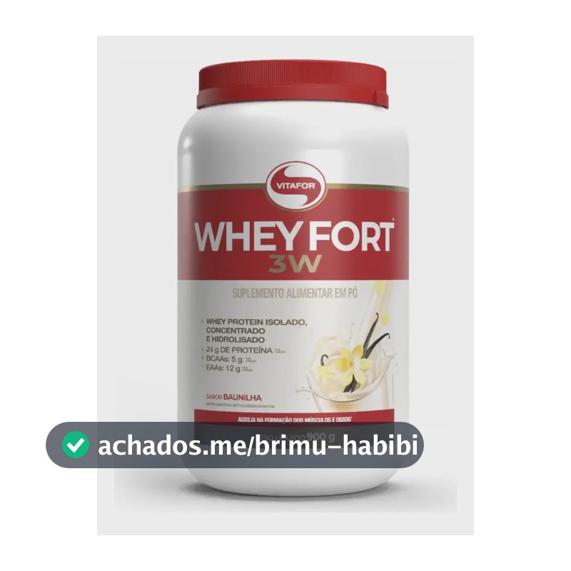 Suplemento Alimentar Whey Fort 3w 900g Vitafor Baunilha